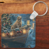 Labrador Weihnachtsreise Schlüsselanhänger (Rückseite)