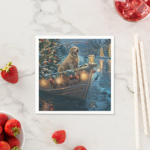 Labrador Weihnachtsreise Serviette