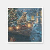 Labrador Weihnachtsreise Serviette (Vorderseite)