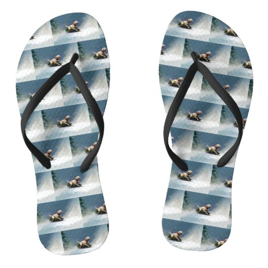 Labrador Weihnachtsschnee Winter Badesandalen (Fußbett)