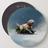 Labrador Weihnachtsschnee Winter Button (Vorne & Hinten)