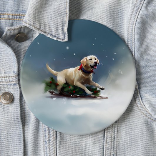 Labrador Weihnachtsschnee Winter Button (Beispiel)