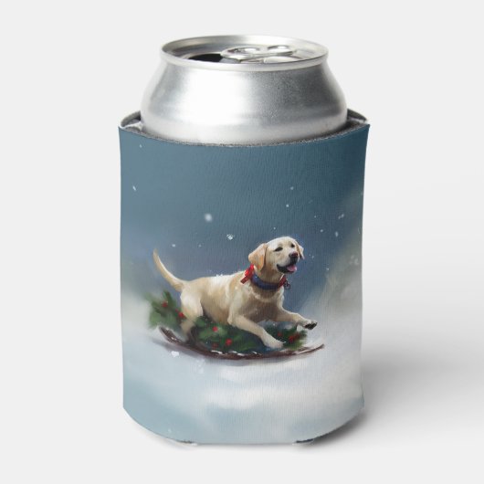 Labrador Weihnachtsschnee Winter Dosenkühler (Kanne Vorderseite)