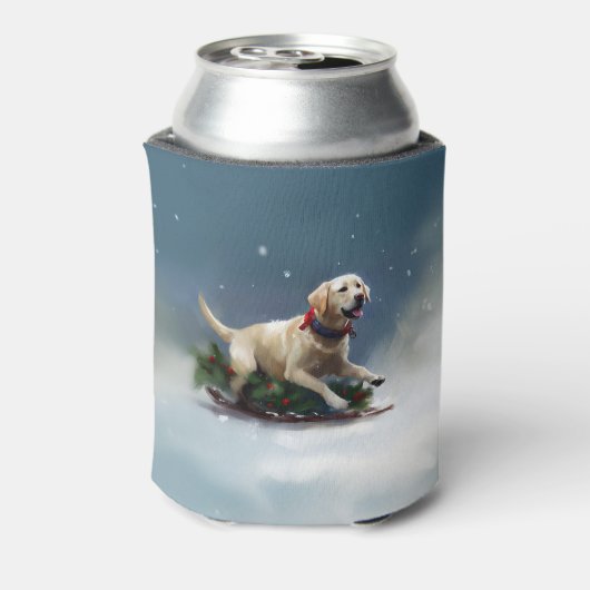 Labrador Weihnachtsschnee Winter Dosenkühler (Kanne Rückseite)
