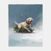 Labrador Weihnachtsschnee Winter Fleecedecke (Vorderseite)