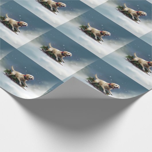 Labrador Weihnachtsschnee Winter Geschenkpapier (Ecke)
