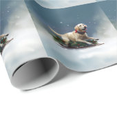 Labrador Weihnachtsschnee Winter Geschenkpapier (Rolleneckpunkt)