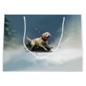Labrador Weihnachtsschnee Winter Große Geschenktüte (Vorderseite)