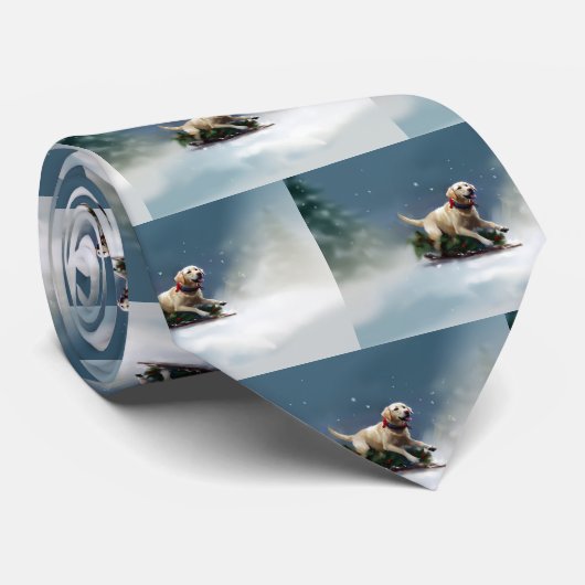 Labrador Weihnachtsschnee Winter Krawatte (Gerollt)