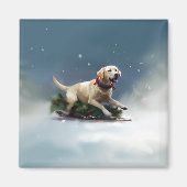 Labrador Weihnachtsschnee Winter Magnet (Vorne)