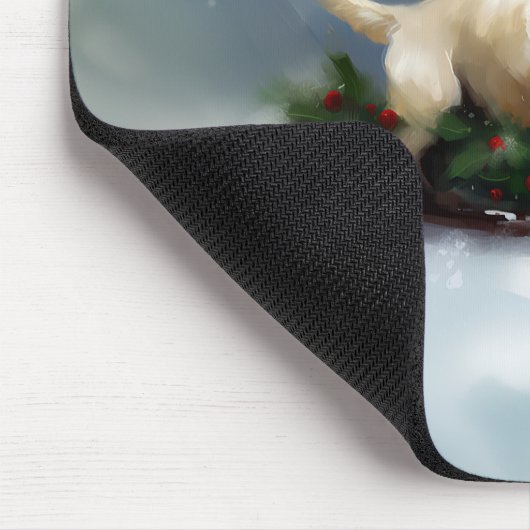 Labrador Weihnachtsschnee Winter Mousepad (Ecke)