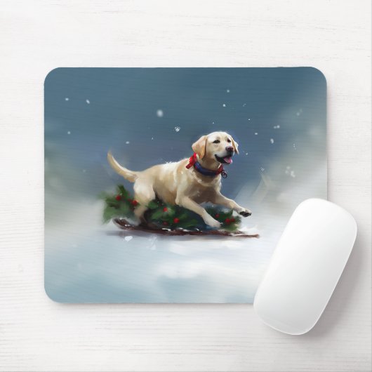 Labrador Weihnachtsschnee Winter Mousepad (Mit Mouse)