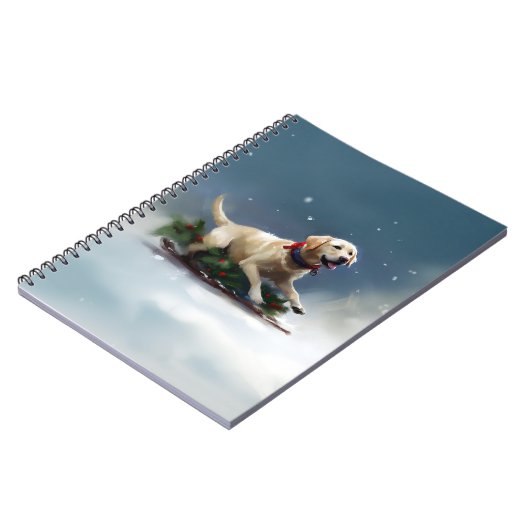 Labrador Weihnachtsschnee Winter Notizblock (Linke Seite)