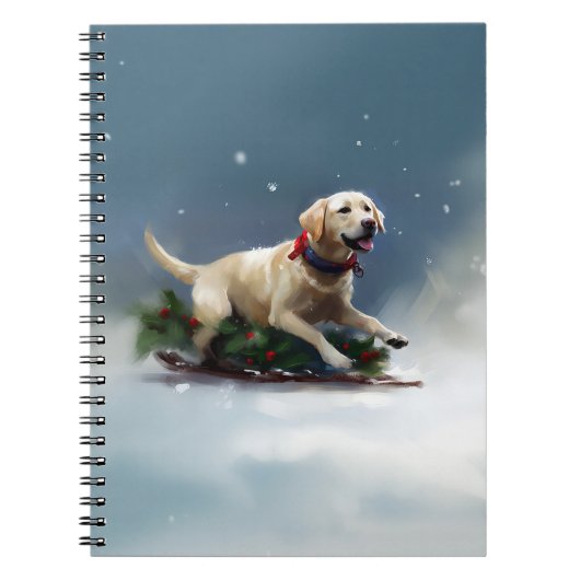 Labrador Weihnachtsschnee Winter Notizblock (Vorderseite)