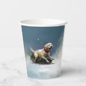 Labrador Weihnachtsschnee Winter Pappbecher (Rückseite)