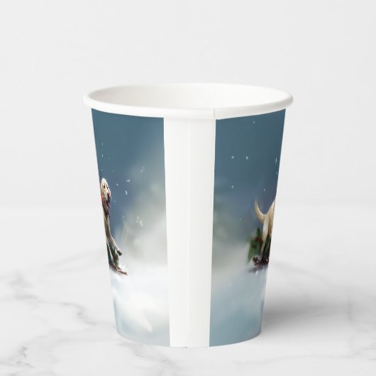 Labrador Weihnachtsschnee Winter Pappbecher (Rechts)