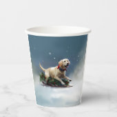 Labrador Weihnachtsschnee Winter Pappbecher (Vorderseite)