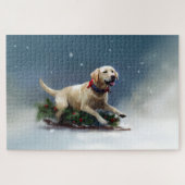 Labrador Weihnachtsschnee Winter Puzzle (Horizontal)