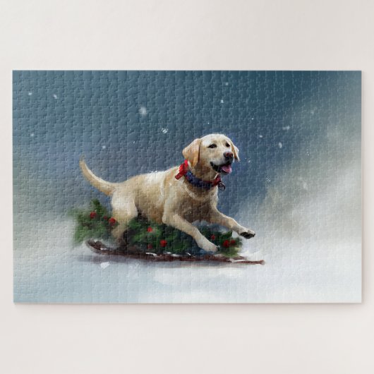 Labrador Weihnachtsschnee Winter Puzzle (Horizontal)