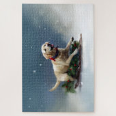 Labrador Weihnachtsschnee Winter Puzzle (Vertikal)