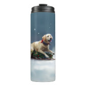 Labrador Weihnachtsschnee Winter Thermosbecher (Vorderseite)