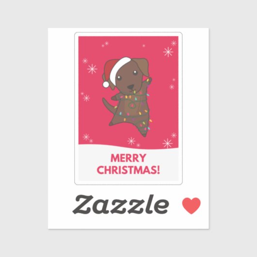 Labrador Weihnachtsschnee Wintertiere Hunde Sticke Aufkleber (Blatt)