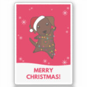 Labrador Weihnachtsschnee Wintertiere Hunde Sticke Aufkleber (Vorderseite)