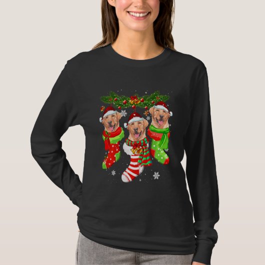Labrador Weihnachtssocken Tree Light Xmas Weihnach T-Shirt (Vorderseite)