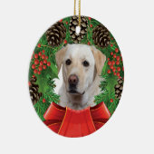 Labrador-Weihnachtsverzierung Keramik Ornament (Rechts)