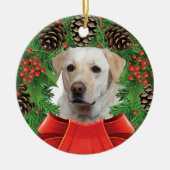 Labrador-Weihnachtsverzierung Keramik Ornament (Vorne)