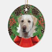 Labrador-Weihnachtsverzierung Keramik Ornament (Links)