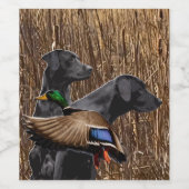 Labrador Weinflaschen-Etikett, Entenjagd Weinetikett (Einzelnes Label)