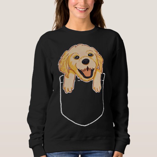 Labrador-Welpe in Brustpocketschlägern Angepasst Sweatshirt (Vorderseite)
