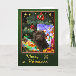 Labrador-Welpe in der Weihnachtsstimmung Feiertagskarte