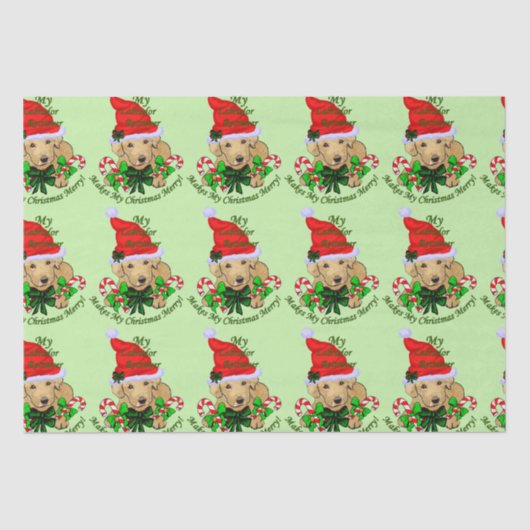 Labrador Welpe Weihnachtszettel Seidenpapier (Vorderseite)