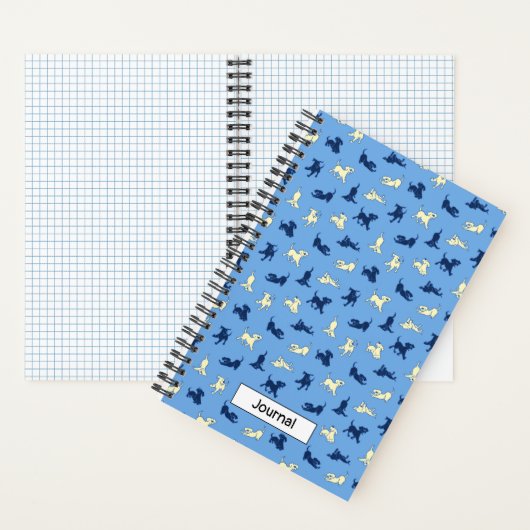 Labrador Welpen auf Blue Small Custom Spiral Noteb Notizblock (Innen)