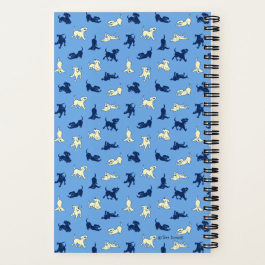 Labrador Welpen auf Blue Small Custom Spiral Noteb Notizblock (Rückseite)