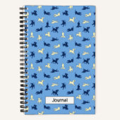 Labrador Welpen auf Blue Small Custom Spiral Noteb Notizblock (Vorderseite)