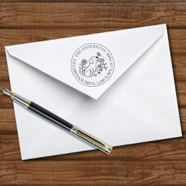 Labrador, Welpen, Blume, Kreis, Rücksendeadresse Permastempel