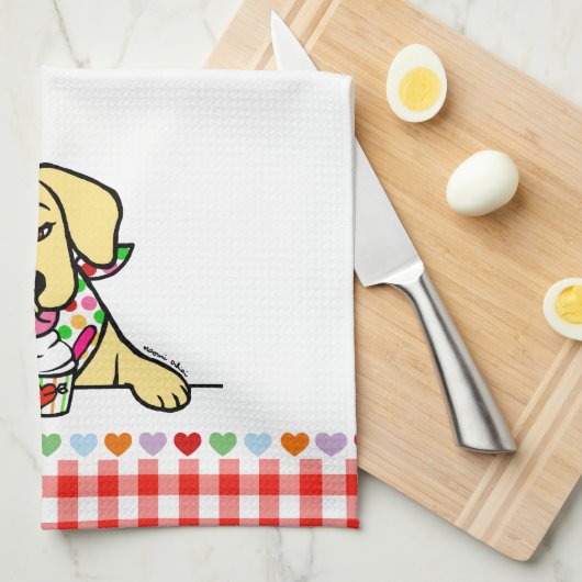 Labrador-Welpen-Eiscreme Handtuch (Viertel Falte)