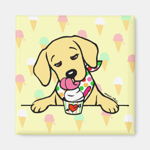 Labrador-Welpen-Eiscreme Magnet
