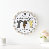 Labrador-Welpen-Gruppen-Umarmung Große Wanduhr (Zuhause)