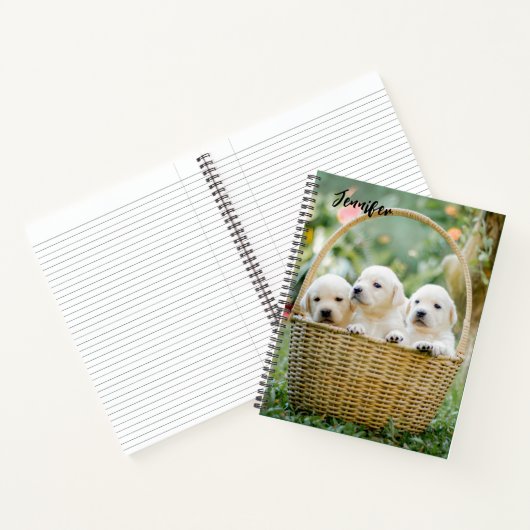 Labrador Welpen Personalisiertes Notebook Notizblock (Innenseite)