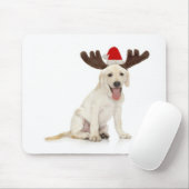 Labrador-Welpen-tragende Geweihe Mousepad (Mit Mouse)