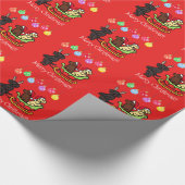 Labrador-Welpen und Pferdeschlitten-Packpapier Geschenkpapier (Ecke)