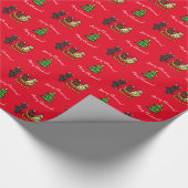 Labrador Welppies und Sleigh Weihnachten Rote Weih Geschenkpapier (Ecke)