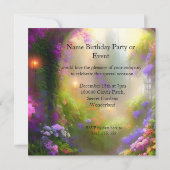 Labrador Welppy Birthday Party Secret Garden Einladung (Rückseite)