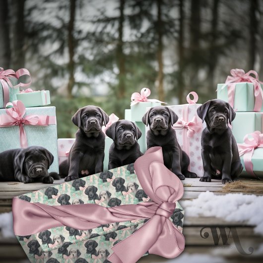 Labrador Welppy Moderne Minze Weihnachten Sm Geschenkpapier