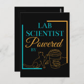 LABRADOR WISSENSCHAFTLER MIT KATZEN UND KAFFEE - L POSTKARTE (Vorne/Hinten)