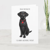  Labrador With Love Heart Adore You Personalized Karte (Vorderseite)